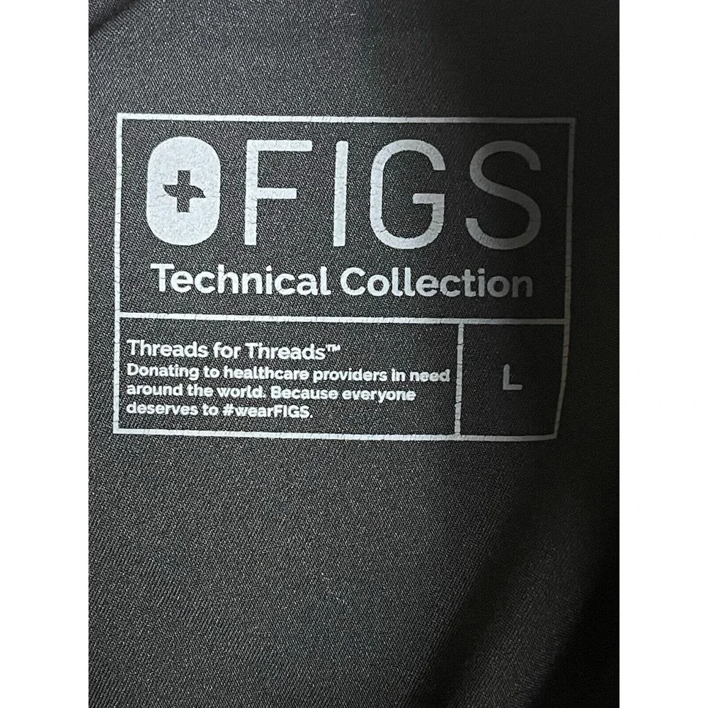 Figs Technical Collection Scrub Pants Mens L Black Elastic Waist‎ w Drawstring